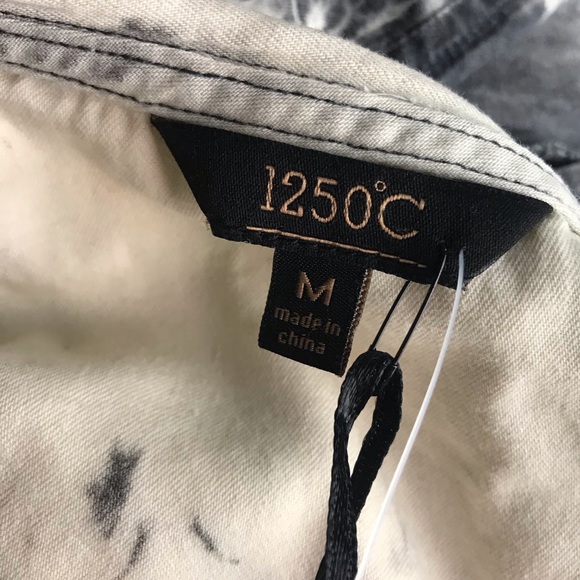 Off White & Grey Tye Dye Bomber Cotton Jacket - Picture 4 of 7